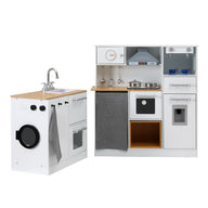 Kitchen Playset 2-Piece Wooden Pretend Play White