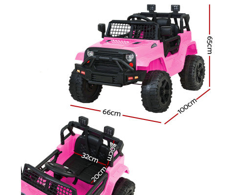 Kids Ride On Car Electric 12V Car Toys Jeep Battery Remote Control Pink - SM Everyday Living