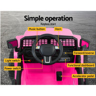 Kids Ride On Car Electric 12V Car Toys Jeep Battery Remote Control Pink - SM Everyday Living