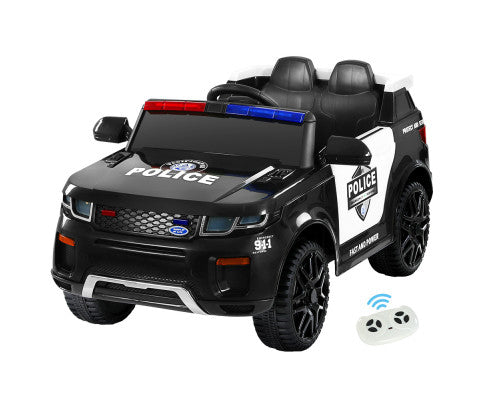 Kids Ride On Car Electric Patrol Police Toy Cars Remote Control 12V Black