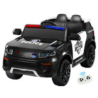 Kids Ride On Car Electric Patrol Police Toy Cars Remote Control 12V Black - SM Everyday Living