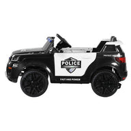 Kids Ride On Car Electric Patrol Police Toy Cars Remote Control 12V Black - SM Everyday Living