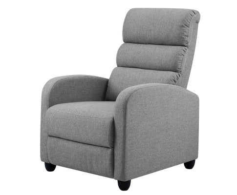 Luxury Recliner Chair Chairs Lounge Armchair Sofa Fabric Cover Grey - SM Everyday Living