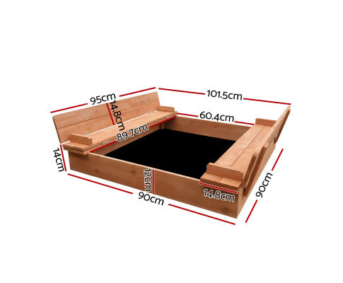 Wooden Outdoor Sandpit Set - Natural Wood - SM Everyday Living