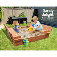 Wooden Outdoor Sandpit Set - Natural Wood - SM Everyday Living