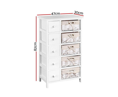 5 Basket Storage Drawers - White - SM Everyday Living