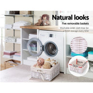 5 Basket Storage Drawers - White - SM Everyday Living