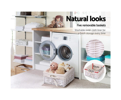 5 Basket Storage Drawers - White - SM Everyday Living