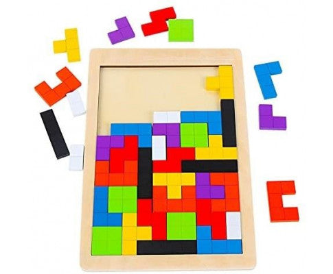 40 Pieces Wooden Blocks Puzzle Brain Teasers for Kids Montessori model