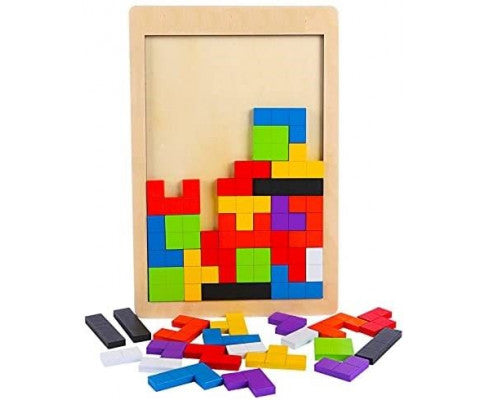 40 Pieces Wooden Blocks Puzzle Brain Teasers for Kids Montessori model