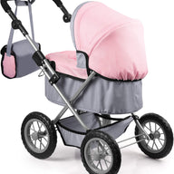 Dolls Pram & Travel Bed Set - Fairy, Pink, Grey