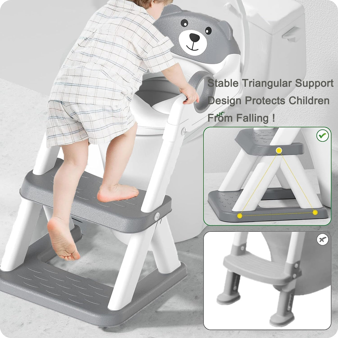 Potty Training Seat Ladder Grey