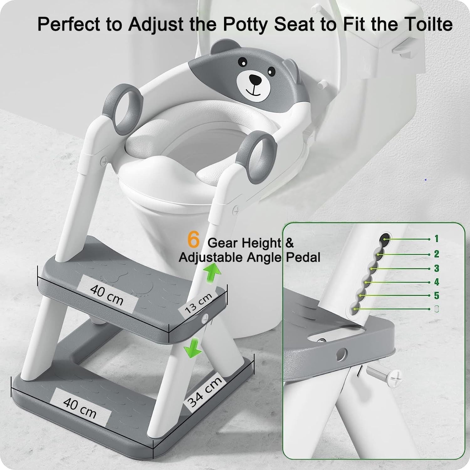 Potty Training Seat Ladder Grey