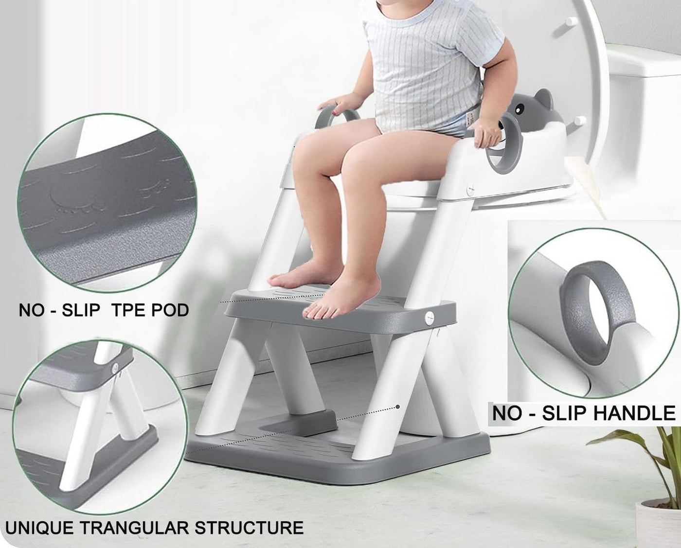 Potty Training Seat Ladder Grey