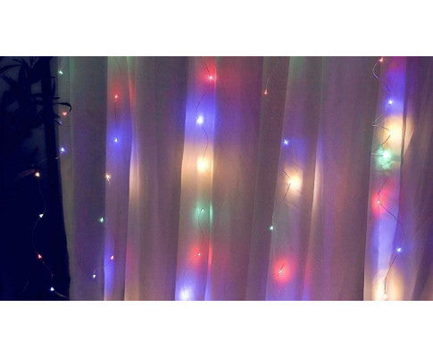 300 LEDs Window Curtain Fairy Lights 8 Modes and Remote Control for Bedroom (Multicolor, 300 x 300cm)