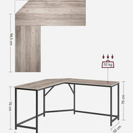 L-Shaped Computer Corner Desk Home Office