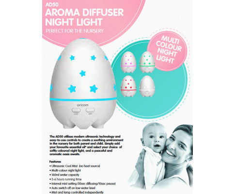 Aroma Diffuser Humidifier & Night Light Baby Kids Room