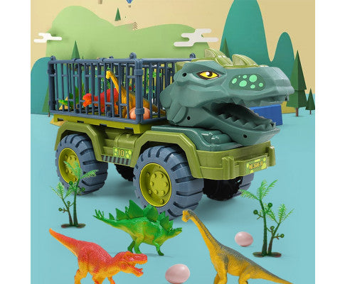 Dinosaur Truck Toy Transport Car Toy Inertial Cars Carrier Vehicle Gift Kids