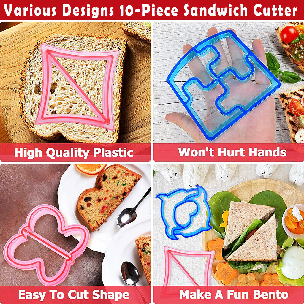 16 PCS Sandwich Cutter Kids DIY Toast Mold Bread Food Moulds