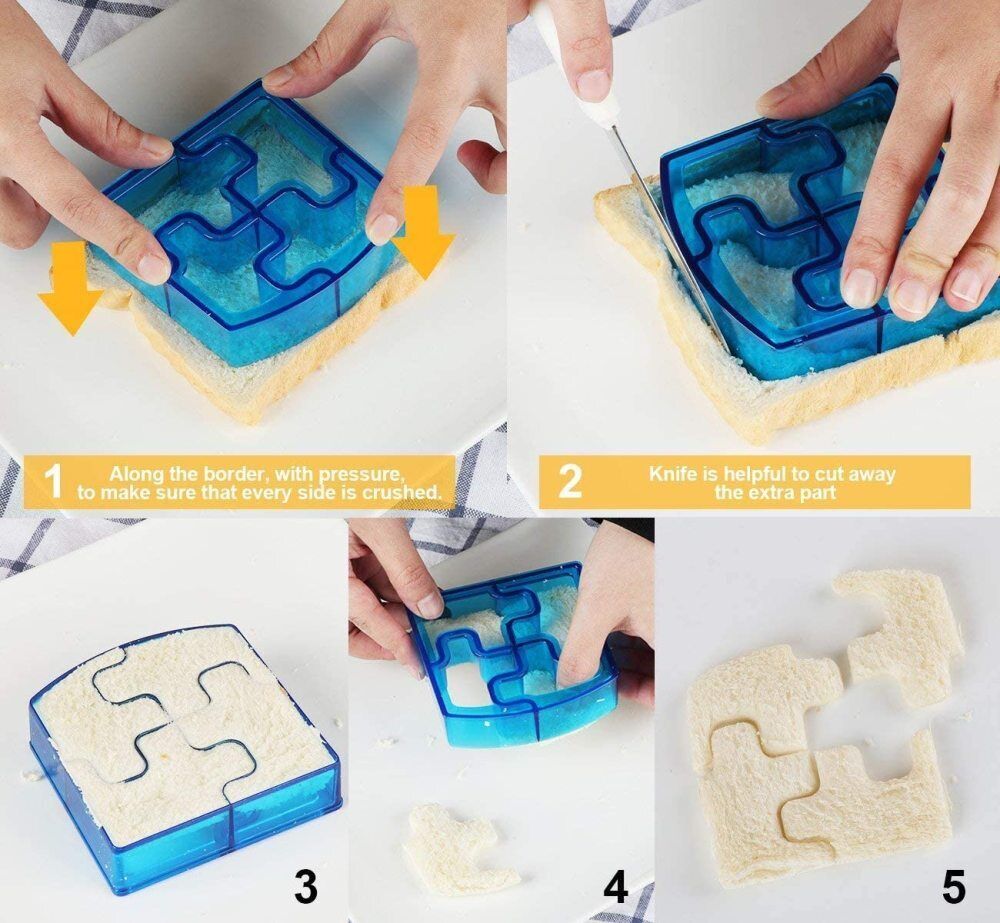 16 PCS Sandwich Cutter Kids DIY Toast Mold Bread Food Moulds