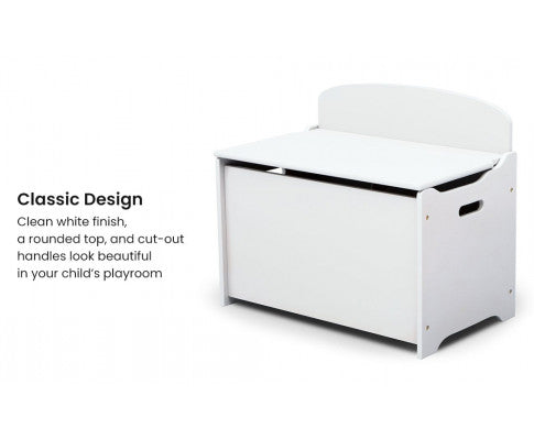 Deluxe Toy Box Kids Furniture Chest Bedroom Wooden Storage White