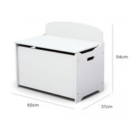 Deluxe Toy Box Kids Furniture Chest Bedroom Wooden Storage White - SM Everyday Living