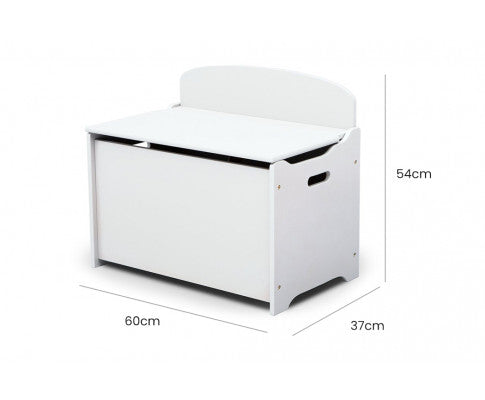 Deluxe Toy Box Kids Furniture Chest Bedroom Wooden Storage White - SM Everyday Living