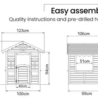 Cottage Style Wooden Outdoor Cubby House Girls Childrens Playhouse - SM Everyday Living