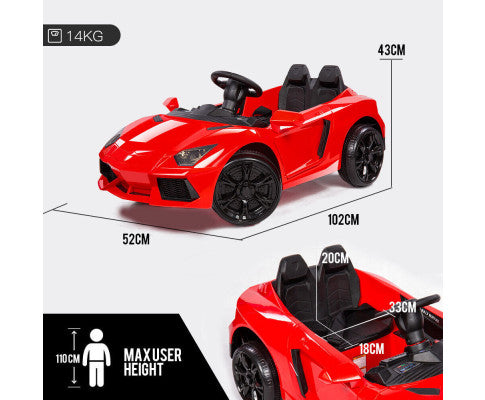KIDS Lamborghini Inspired Ride-On Car, Remote Control, Battery Charger, Red