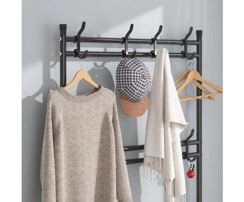 Clothes Rack with Shoe Rack Shelves