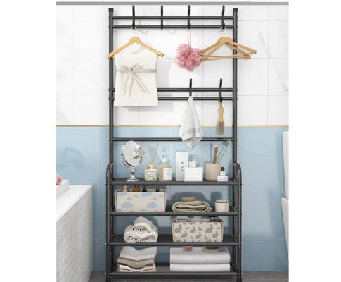 Clothes Rack with Shoe Rack Shelves