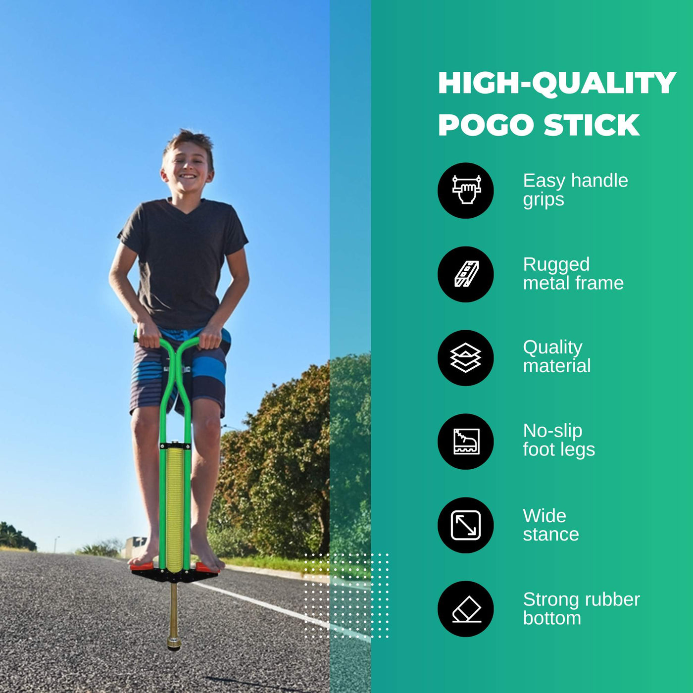 Green Pogo Stick Kids