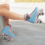 Circle Society Adjustable Kids Quad Roller Skates In Cotton Candy