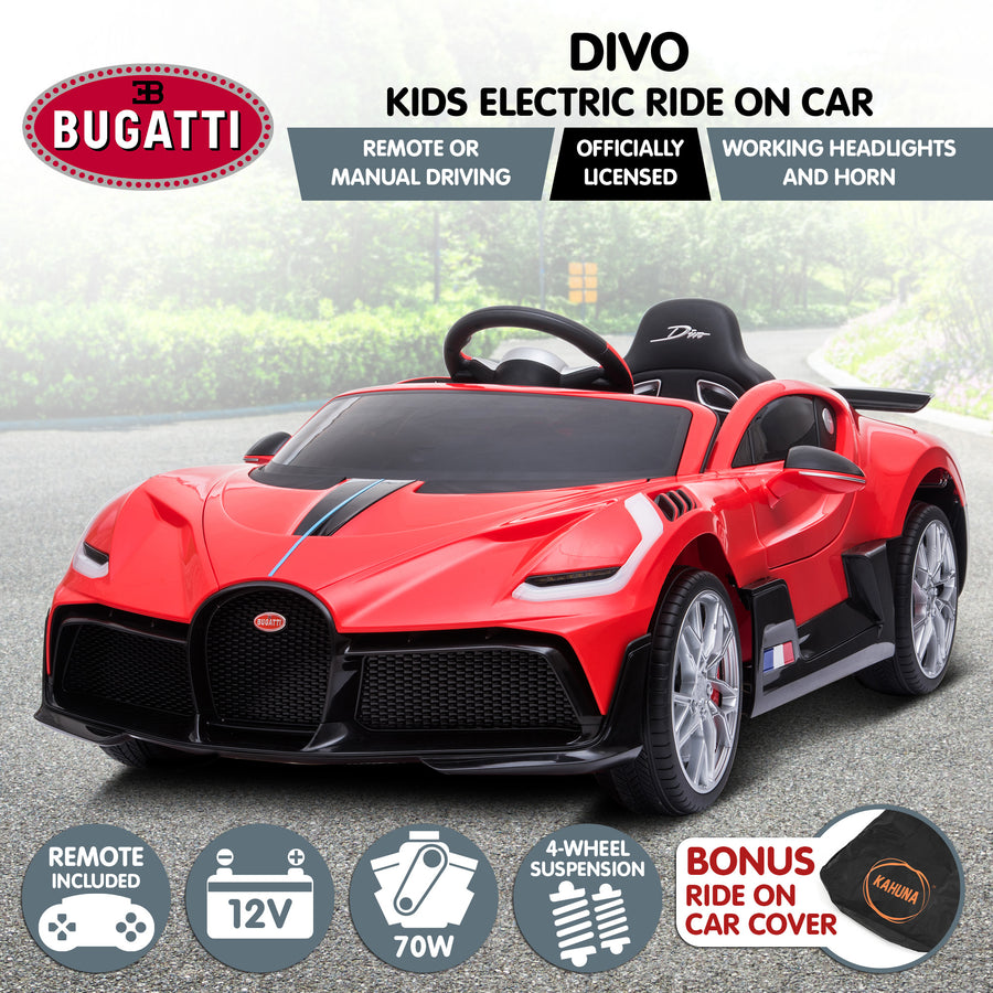 Bugatti Divo Kids Electric Ride On Car - Red