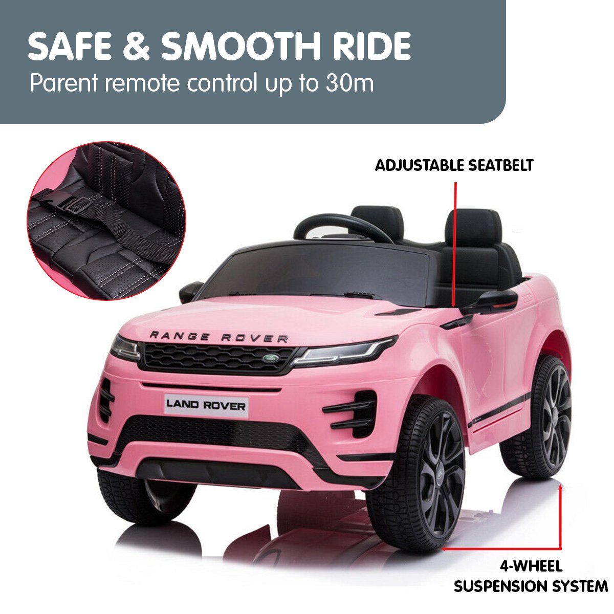 Land Rover Kids Electric Ride On Car - Pink