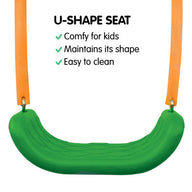 Kids 4-Seater Swing Set with Slide Purple Green - SM Everyday Living