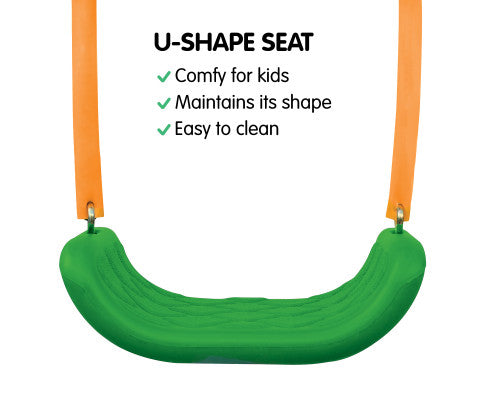 Kids 4-Seater Swing Set with Slide Purple Green