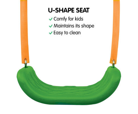 Kids 4-Seater Swing Set Purple Green