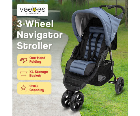 Navigator Stroller 3-wheel Pram For Newborns To Toddlers - Glacier