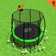 6ft Green Trampoline With Basketball Hoop Set  - Green