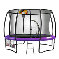 10ft Trampoline with Basketball Hoop Set - Purple