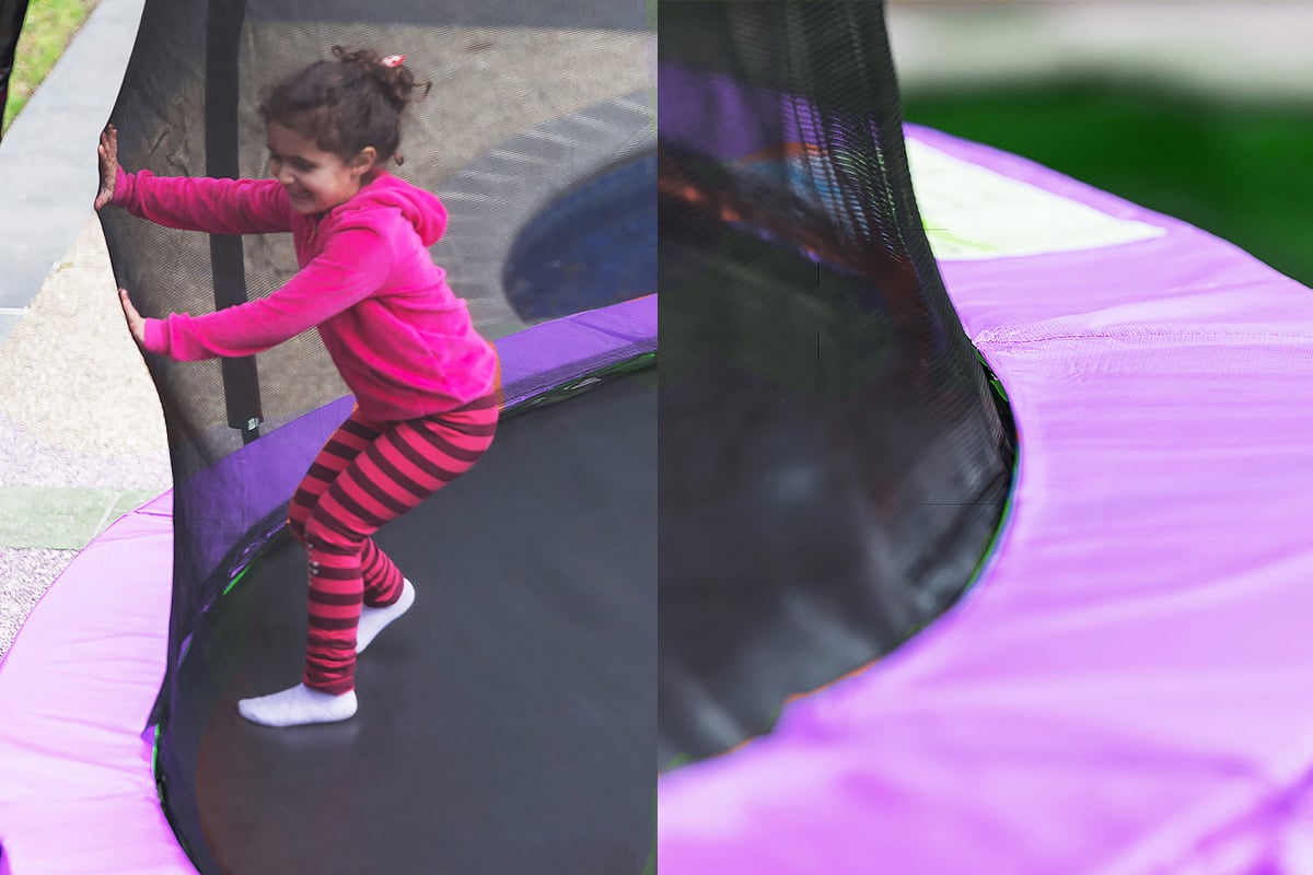 10ft Trampoline with Basketball Hoop Set - Purple