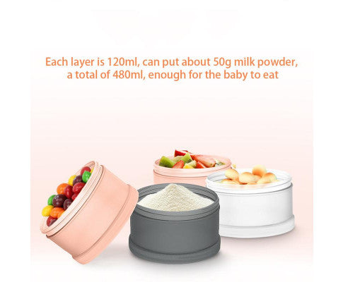 Baby Formula Milk Powder Snack Stackable 4 Layers Dispenser Container Infant Toddler