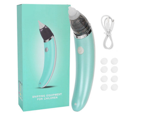 Baby Nasal Aspirator Electric Safe Hygienic Nose Cleaner Snot Sucker For baby (Green)