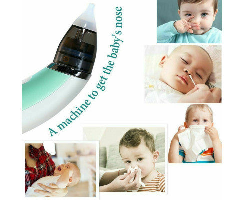 Baby Nasal Aspirator Electric Safe Hygienic Nose Cleaner Snot Sucker For baby (Green) - SM Everyday Living