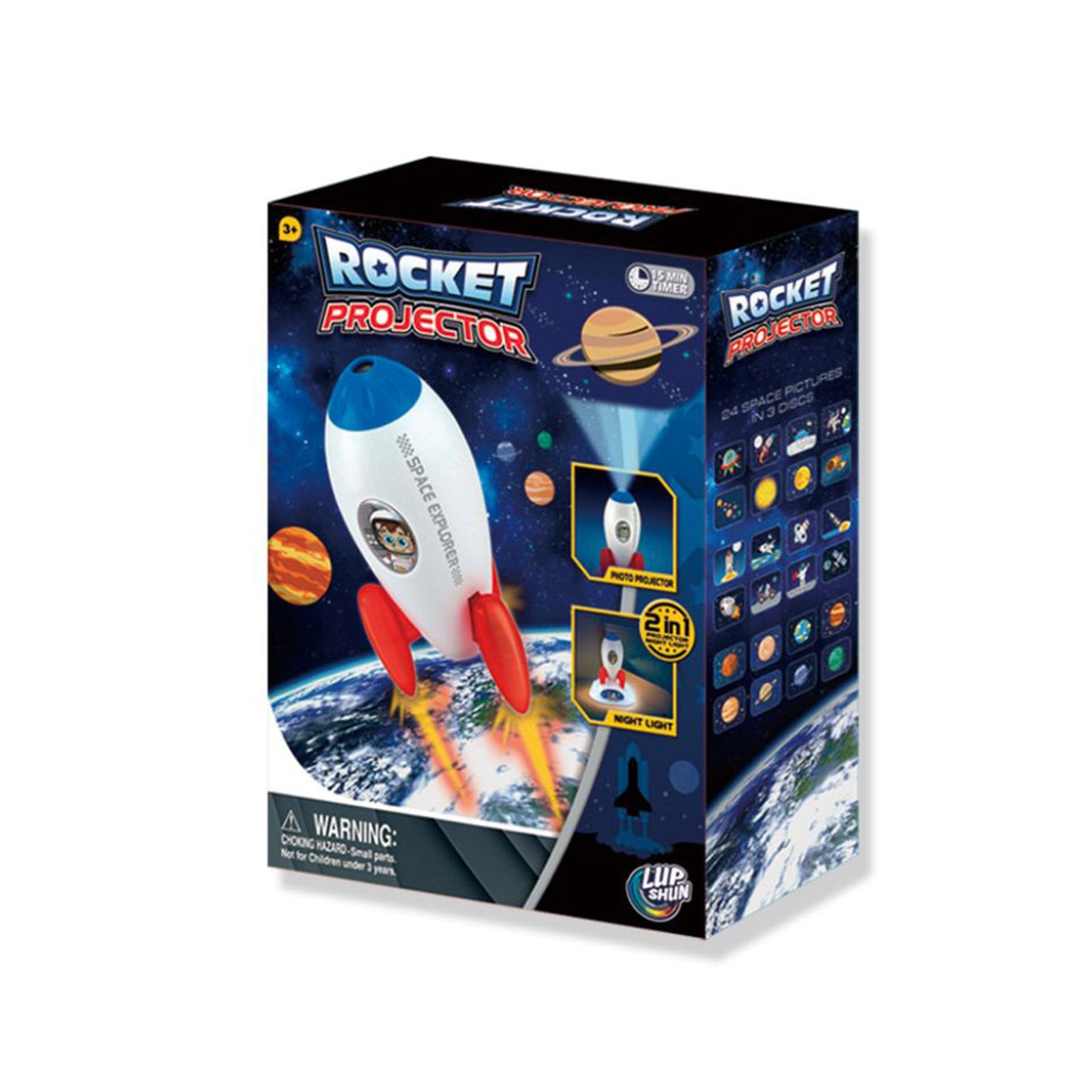 Rocket Projector Night Light Kids STEM Toy - Outer Space Planet