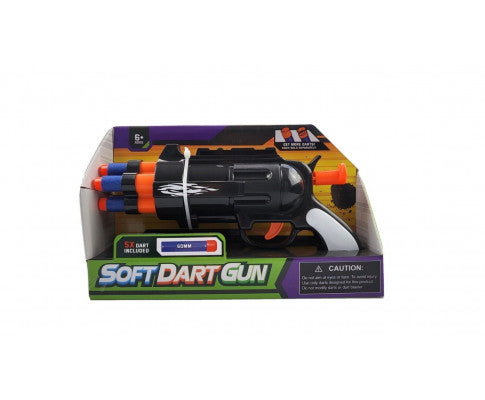 Soft Dart Black Gun for Children (Includes 5 Soft Darts) 6+