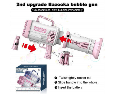 64 Hole Electric Bubble Machine Hand-Held Rocket Gatling Bubble Gun