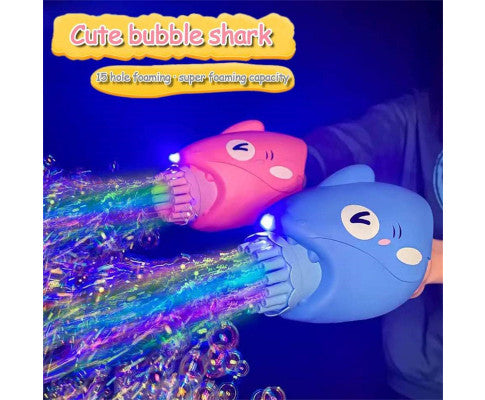 15-Hole Bubble Gun Shark Bubble Machine Automatic Children's Hand-Held Outdoor Toys - SM Everyday Living