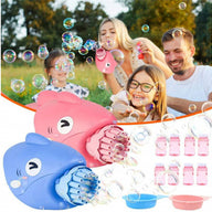 15-Hole Bubble Gun Shark Bubble Machine Automatic Children's Hand-Held Outdoor Toys - SM Everyday Living